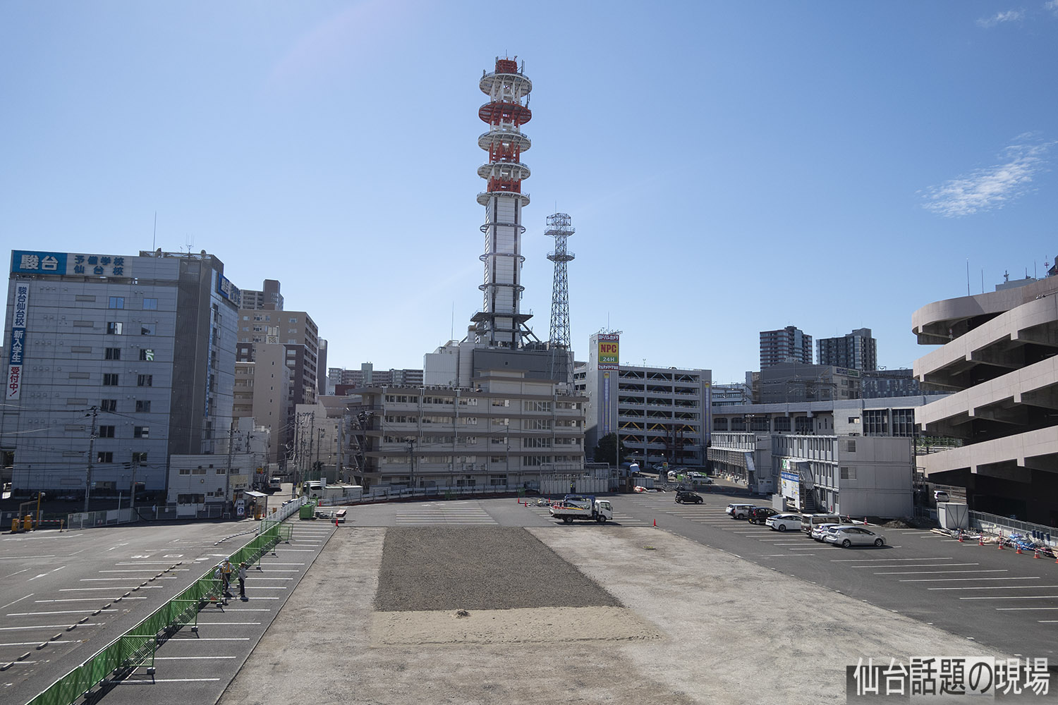 仮称 ヨドバシ仙台第1ビル建設工事のため駐車場が閉鎖 21年10月